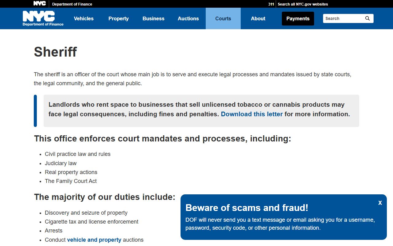 Schuyler County Sheriff website for arrest records