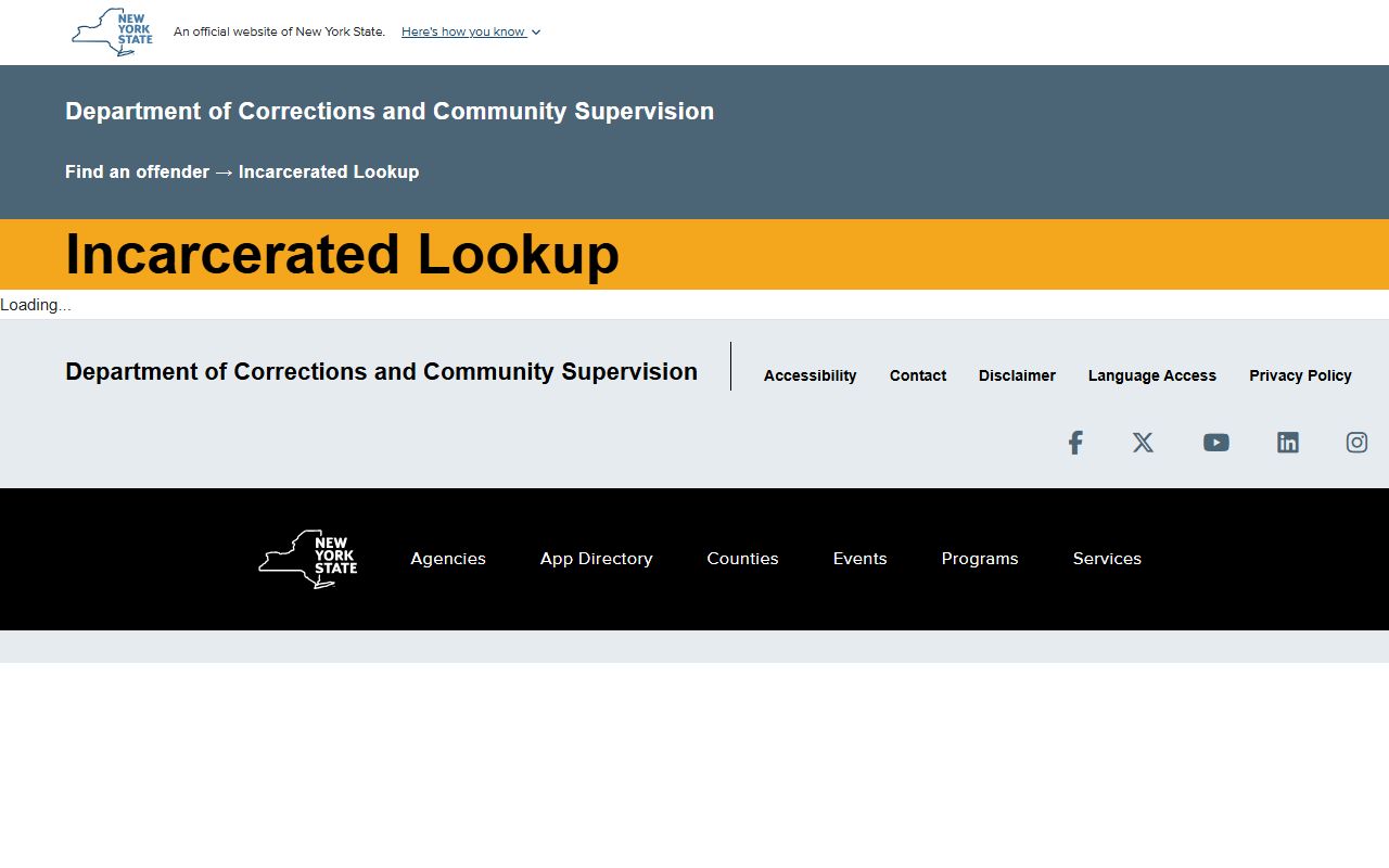 New York DOCCS inmate lookup for arrest records